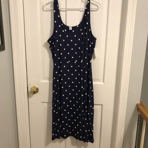 NWT Old Navy blue and white polka dot dress